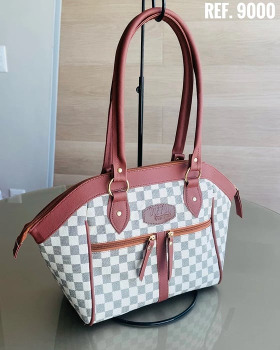 Bolsa Grande LV Xadrez Bege