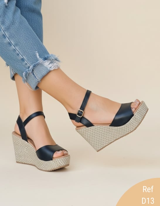 D13 preto Anabela LR 7cm