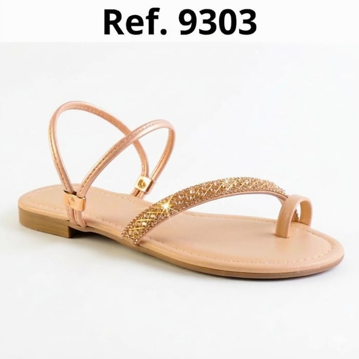 nude rasteira pop Fucpoc strass andre