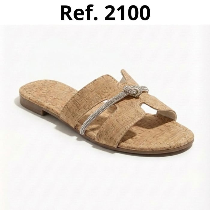 BS cortiça rasteira Haga strass