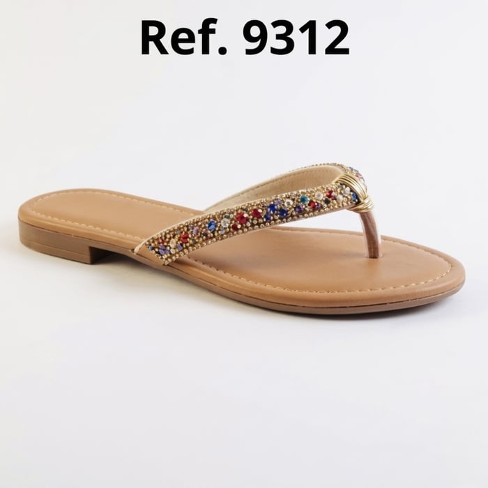 dourada Rasteira Pop toe strass