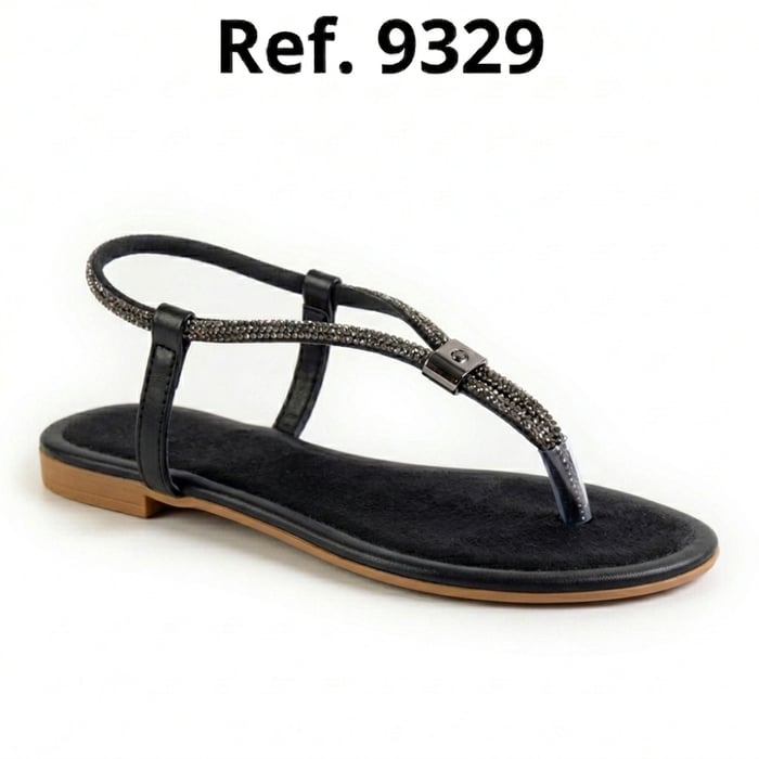 preto Rasteira Pop Fucpoc toe strass