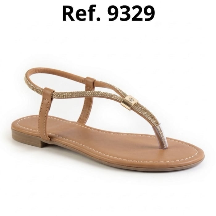 caramelo Rasteira Pop Fucpoc toe strass